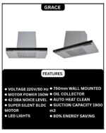 GRACE (750 MM) - Super Saver BLDC Chimney – 25-Speed Silent Motor with High Suction Power & Low Noise Performance - Image 7