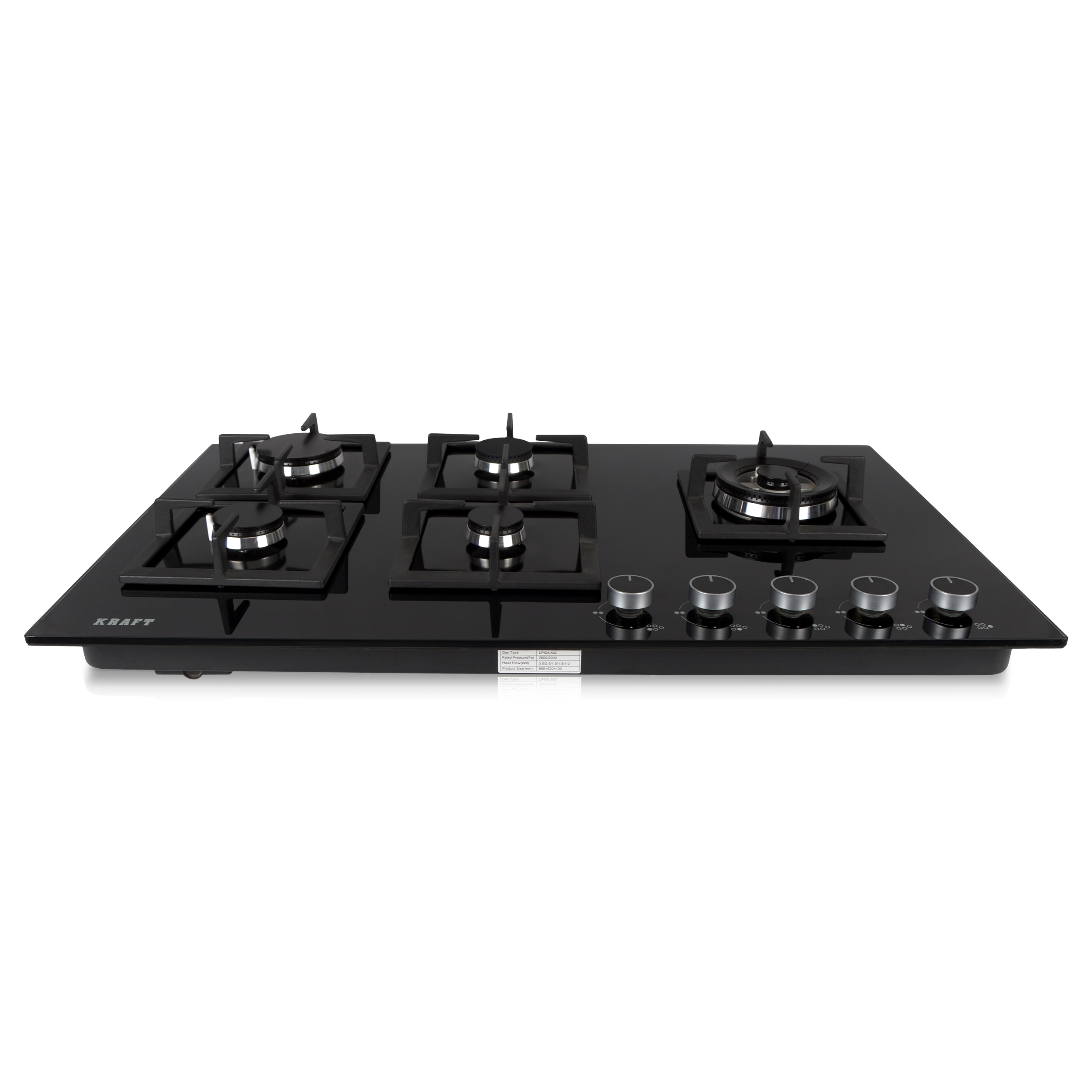 @yadunandan Stylish 2-in-1 Built-in & Table Top 5 Burner Hob with Premium Black Finish - Image 1